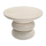 19" Antique White Wooden Accent Table - The Island Interiors