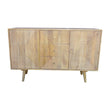 53x33" Hand-Painted Mango Wood Natural Ridged Sideboard - The Island Interiors