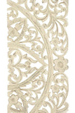 Antique White Hand-Carved Floral Wall Plaque Set of Three - The Island Interiors