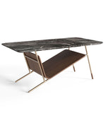 Black Wood Vein Marble Top Coffee Table - The Island Interiors