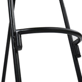 Industrial Counter Height Stool with Mango Wood Saddle Seat and Iron Frame, Brown and Black